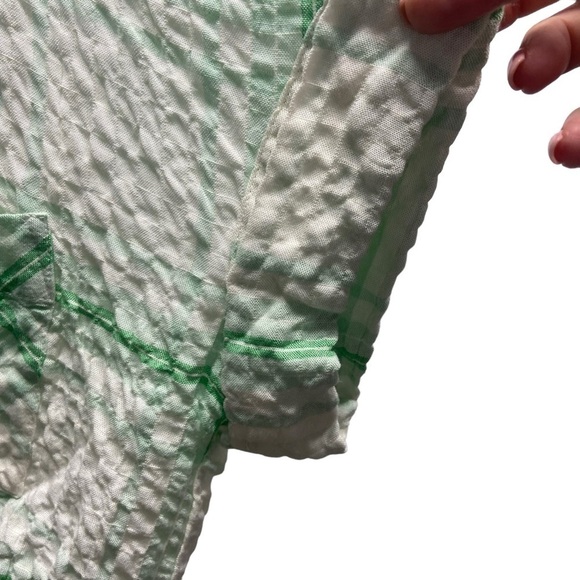 Jane + Delancey Button Down Crinkle Top w Front Tie. Size M - Picture 2 of 7